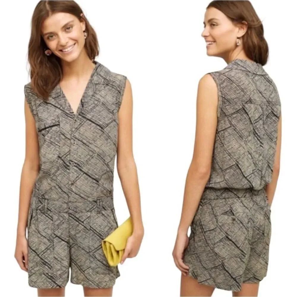 Anthropologie Hei Hei Women's Nova Button Front Romper Size XS